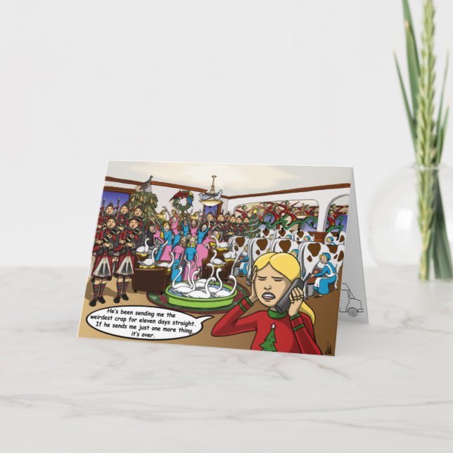 Zwölf Tage der Weihnachtskarte Feiertagskarte (Vorderseite)