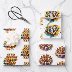 Zwölf Tage Weihnachten Festliches Gold Geschenkpapier Set