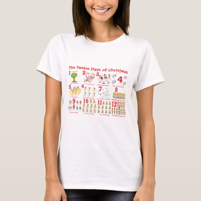 Zwölf Tage Weihnachten T-Shirt (Vorderseite)
