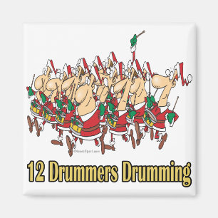 Zwölf Trommler trommeln am zwölften zwölften Tag Magnet