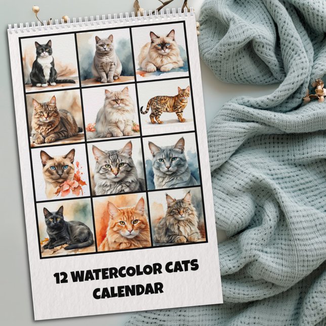 Zwölf Wasserfarben-Katzen-Kalender Kalender (Von Creator hochgeladen)
