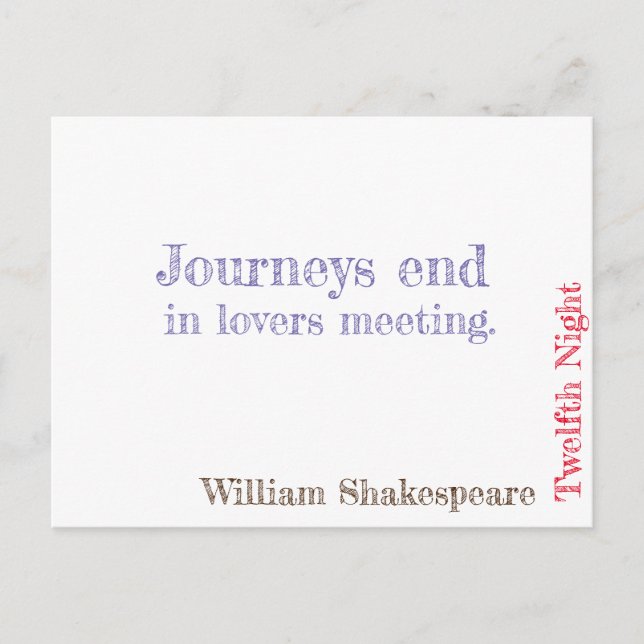 Zwölfte Nacht Postkarte (Vorderseite)