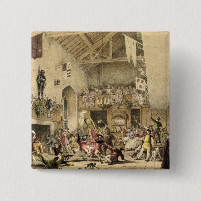 Zwölfte Nacht Revels im Großen Hall, Haddon Hal Button (Vorderseite)