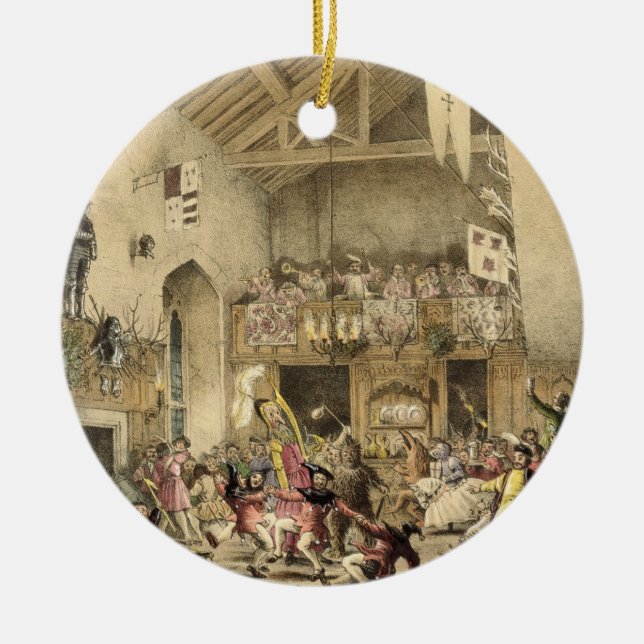 Zwölfte Nacht Revels im Großen Hall, Haddon Hal Keramikornament (Vorne)