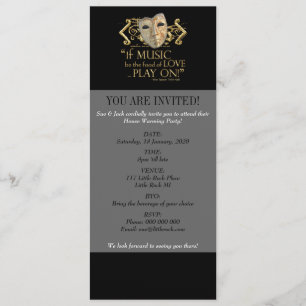 Zwölfte Nachtmusik-Zitat (Goldversion) Einladung