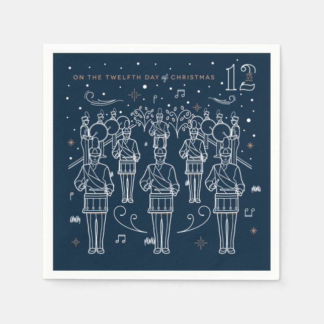 Zwölfter Tag Weihnachts-Party Papier Napkins Serviette (Vorderseite)