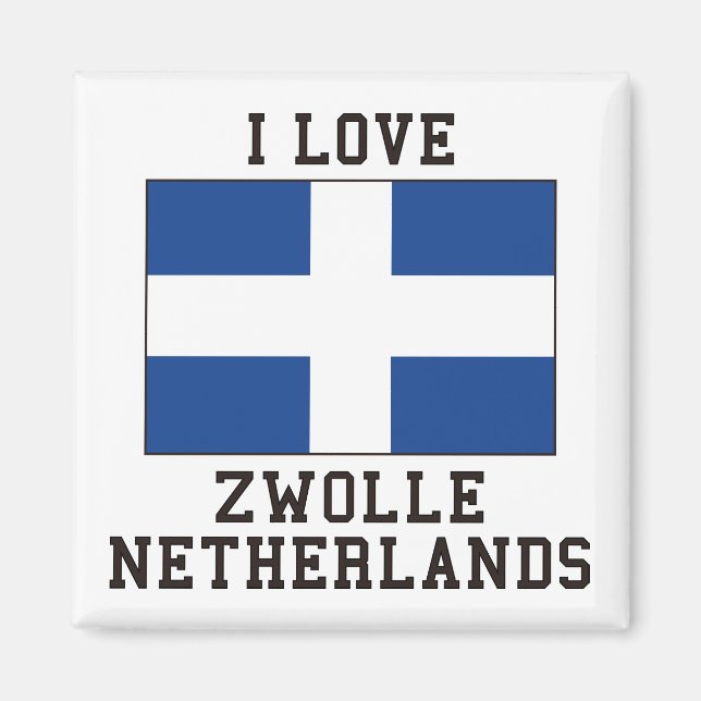 Zwolle, niederländische Flagge Magnet (Vorne)
