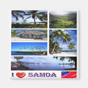 ZWS003 SAMOA I LIEBE, Mosaik, Ozeanien, Kühlschran Magnet