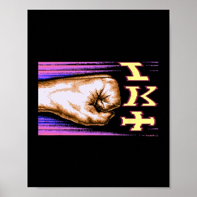 Zx Spectrum C64 Karate 8-Bit Retro  Poster (Vorne)
