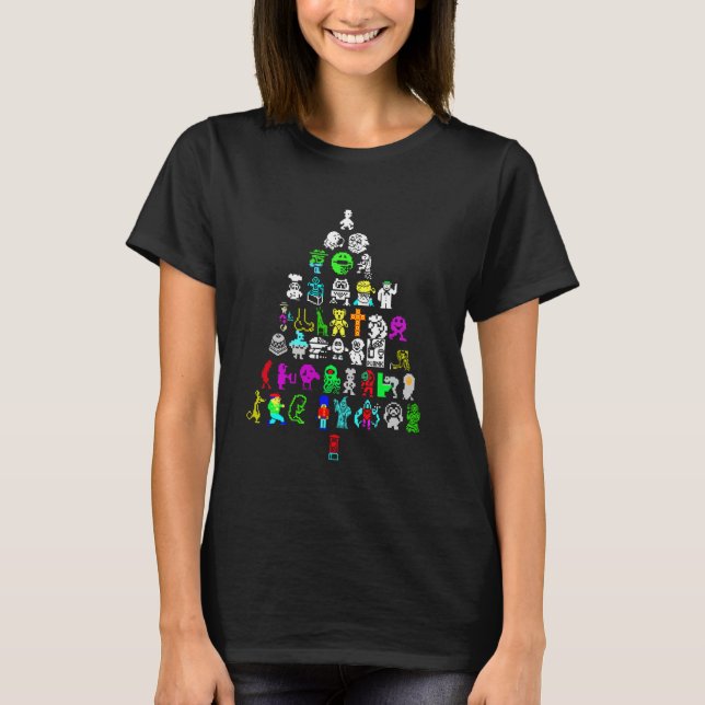 ZX Spectrum Christmas Xmas 8-bit Retro Gaming Tree T-Shirt (Vorderseite)