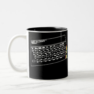 ZX Spectrum Liniengrafik Zweifarbige Tasse