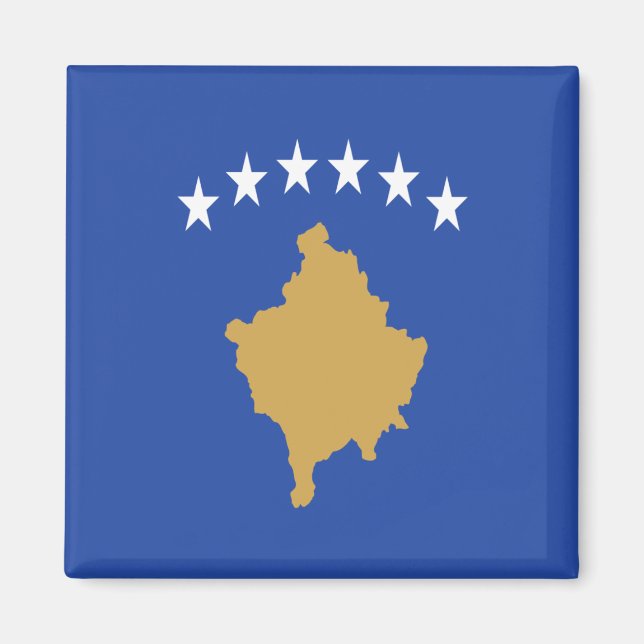 zXK001 KOSOVAR FLAG KOSOVO, Europa, Kühlschrankmag Magnet (Vorne)