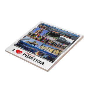 zXK003 PRISTINA "I Liebe, Kosovo, Fliese