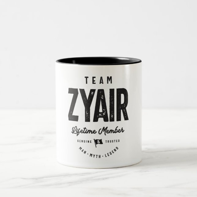 Zyair Lifetime Personalisiert Name Zyair Zweifarbige Tasse (Mittel)