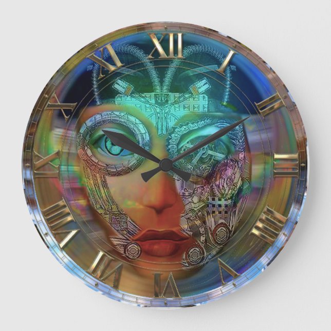 Zyborg Time Große Wanduhr (Vorderseite)