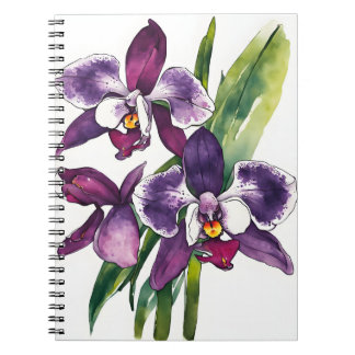 Zygopetalum-Orchidee - Aquarellblumen Notizblock