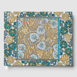 Zyklamenblaue Art Nouveau-Blume, botanisch Gästebuch