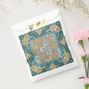 Zyklamenblaue Art Nouveau-Blume, botanisch Geschenktütchen