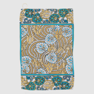 Zyklamenblaue Art Nouveau-Blume, botanisch Golfhandtuch