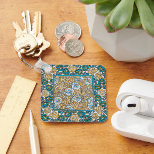 Zyklamenblaue Art Nouveau-Blume, botanisch Schlüsselanhänger