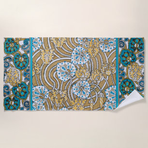 Zyklamenblaue Art Nouveau-Blume, botanisch Strandtuch