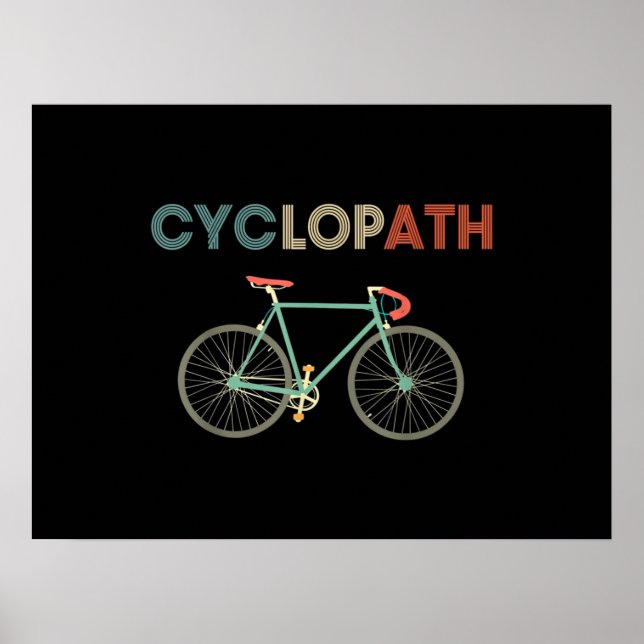 Zyklobahn Funny Bicyclist Spaß Poster (Vorne)