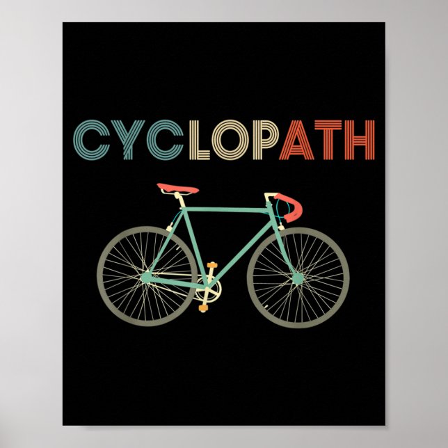 Zyklobahn Funny Bicyclist Spaß Poster (Vorne)