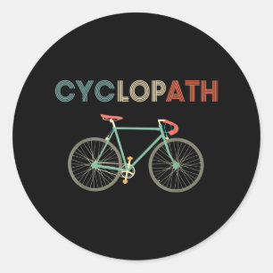 Zyklobahn Funny Bicyclist Spaß Runder Aufkleber