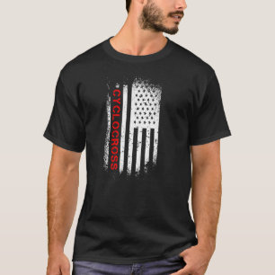 Zyklocross-amerikanische Flagge T-Shirt