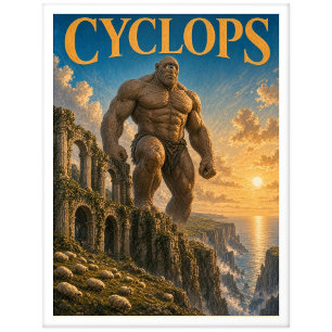 Zyklop, Gothic Fantasy Monster Postkarte