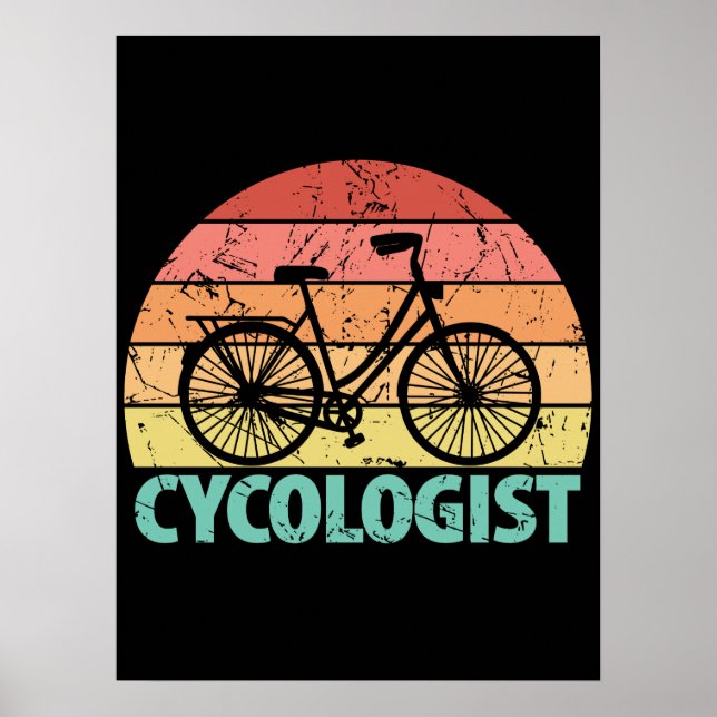 Zykologe Funny Cycling Poster (Vorne)