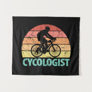 Zykologe Funny Cycling Wandteppich