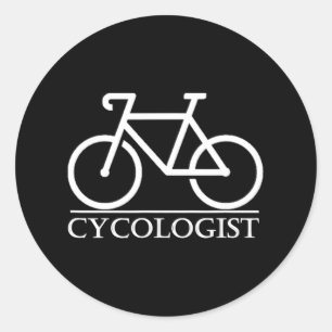 Zykologe Funny Psychology Biking Cyclist Runder Aufkleber