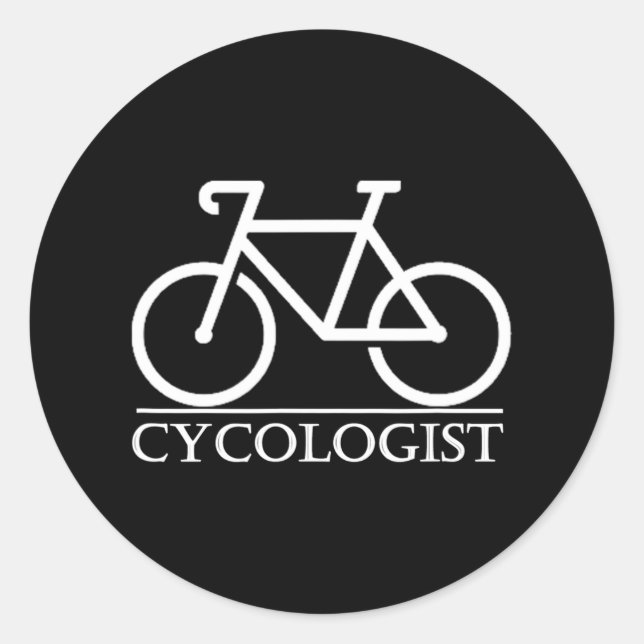 Zykologe Funny Psychology Biking Cyclist Runder Aufkleber (Vorderseite)
