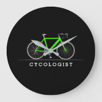Zykologe Text mit Neon-grünem Fahrrad
