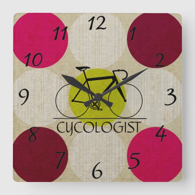 Zykologe Wall-Uhr Quadratische Wanduhr (Vorderseite)