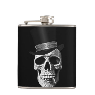 Zylinder-Totenkopf Flachmann