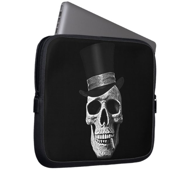 Zylinder-Totenkopf Laptopschutzhülle (Vorne Rechts)