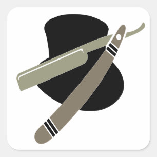 Zylinder und Rasiermesser Aufkleber
