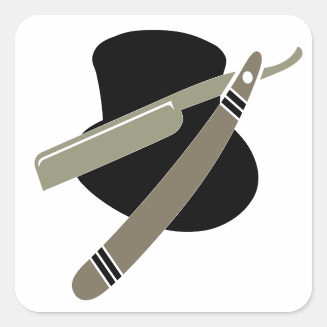 Zylinder- und Rasiermesseraufkleber Quadratischer Aufkleber (Vorderseite)