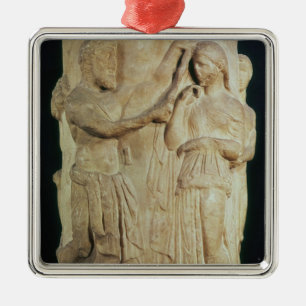 Zylinderförmiger Altar, der Opfer von Alceste Silbernes Ornament