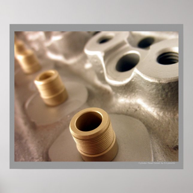 Zylinderkopf Metallisches geometrisches Entwurfspo Poster (Vorne)