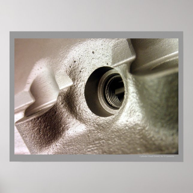 Zylinderkopf Metallisches geometrisches Entwurfspo Poster (Vorne)