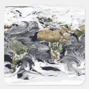 Zylinderprojektion Quadratischer Aufkleber