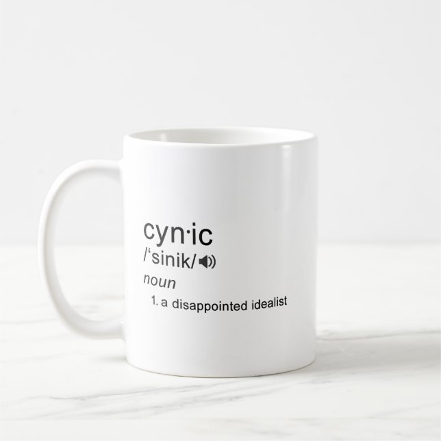 Zynische Definitions-Tasse Kaffeetasse (Links)