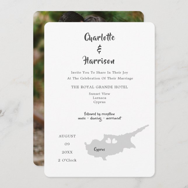 Zypern - Einladung zum Hochzeitsziel-Foto (Vorne/Hinten)