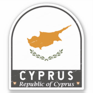 ZYPERN-FLACHENEmblem gestört Vintag Aufkleber