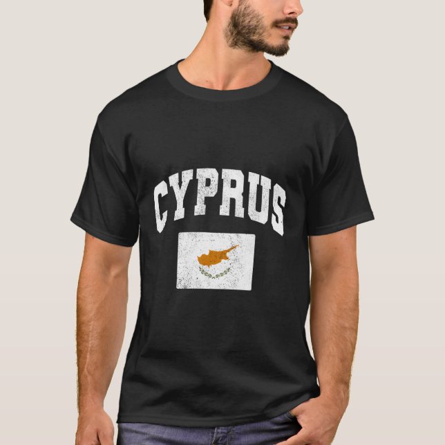 Zypern-Flag-Throwback T-Shirt (Vorderseite)