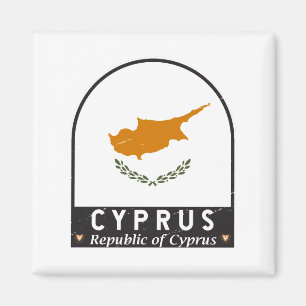 Zypern-Flagge Emblem Distressed Vintage Magnet