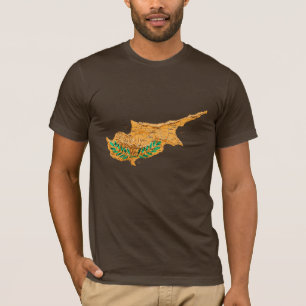 Zypern Flagge-Farbige Karte T-Shirt